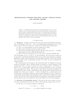Irrationality proofs for zeta values, moduli spaces and dinner