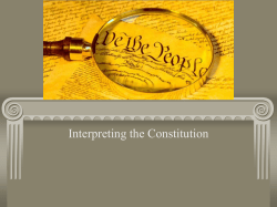 Interpreting the Constitution