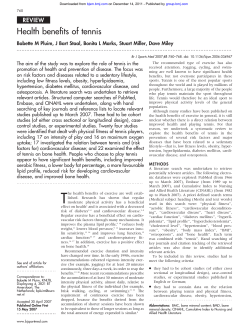 Health benefits of tennis