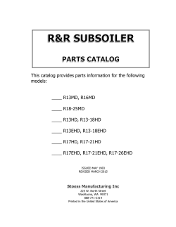 Section B - Stoess Manufacturing, Inc.