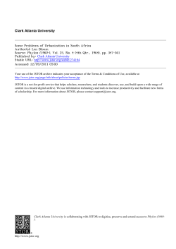 Some Problems of Urbanization in South Africa