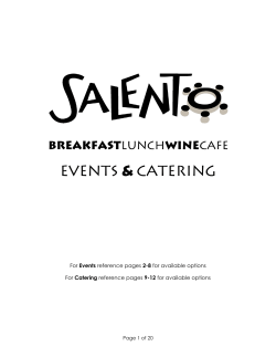 Events and Catering Menu