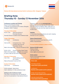 Briefing Note Thursday 10