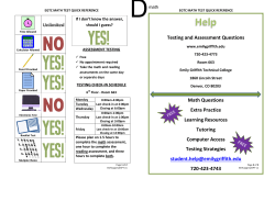 Testing and Assessment Questions - Emily Griffith Technical College