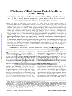 Effectiveness of Blood Pressure Control Outside the