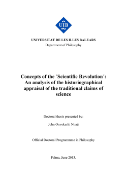 Concepts of the &acute;Scientific Revolution