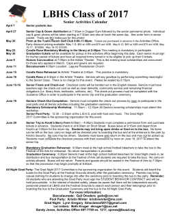 Senior Activities Calendar