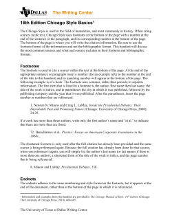 Chicago Style Basics Handout - The University of Texas at Dallas