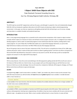 I Object: SAS&reg; Does Objects with DS2