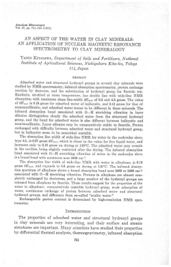 AN ASPECT OF THE WATER IN CLAY MINERALS: AN