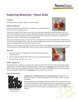 Exploring Materials&mdash;Nano Gold
