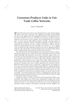 Consumer/Producer Links In Fair Trade Coffee Networks.