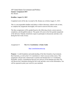 AP Gov Summer Assignment