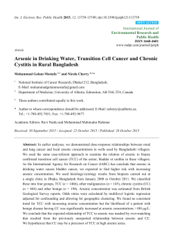 Arsenic in Drinking Water, Transition Cell Cancer and Chronic