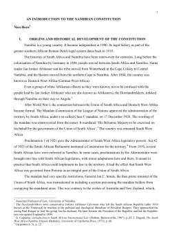 AN INTRODUCTION TO THE NAMIBIAN CONSTITUTION Nico Horn