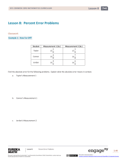 Lesson 8: Percent Error Problems