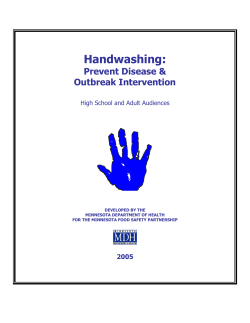 Hand Washing: Prevent Disease and Outbreak Intervention for High