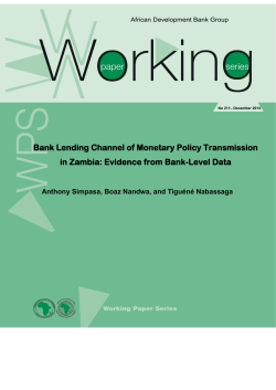 Bank Lending Channel of Monetary Policy Transmission in Zambia