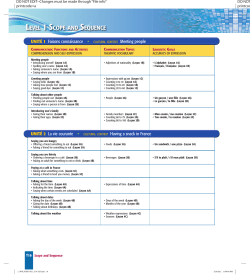 LEVEL 1 SCOPE AND SEQUENCE