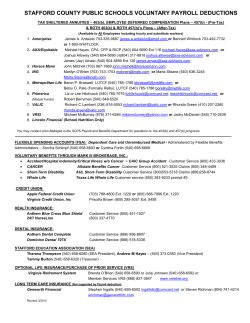 payroll deductions - Stafford County Public Schools