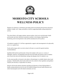 MODESTO CITY SCHOOLS WELLNESS POLICY