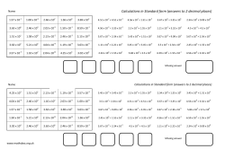 Calculations in Standard form (answers to 2 decimal