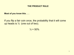 THE PRODUCT RULE Most of you know this . . .