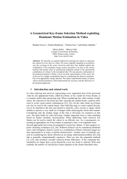 A Geometrical Key-frame Selection Method exploiting