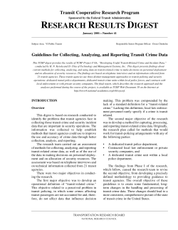 TCRP RRD 41: Guidelines for Collecting, Analyzing, and Reporting
