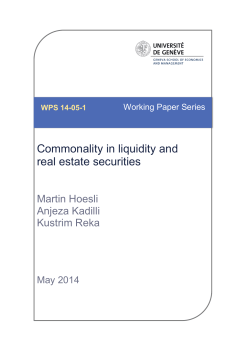 (2014) "Commonality in liquidity and real estate securities"
