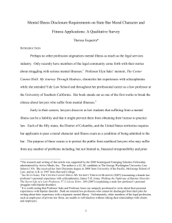 Mental Illness Disclosure Requirements on State Bar