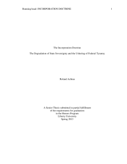 The Incorporation Doctrine - Digital Commons @ Liberty University