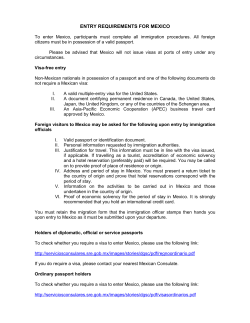 ENTRY REQUIREMENTS FOR MEXICO