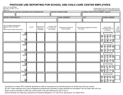 Pesticide Use Reporting for School and Child Care Center Employees