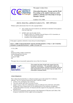 Europe and the World &ndash; citizenship education issues