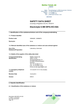 SAFETY DATA SHEET Electrolyte 0.5M DIPA-HCl-ISA