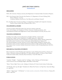 josé hector cadena - KU American Studies