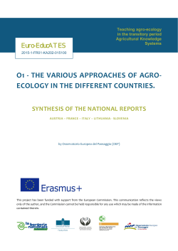 o1 - the various approaches of agro- ecology in - Euro