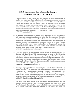 2015 IHBB Geography Bee &ndash; STAGE 1 Round Finals