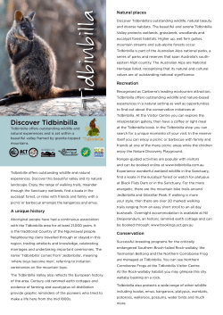 Tidbinbilla Map and Guide - Tidbinbilla Nature Reserve