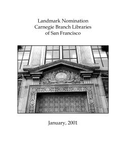 Landmark Nomination - Carnegie Branch Libraries of San Francisco