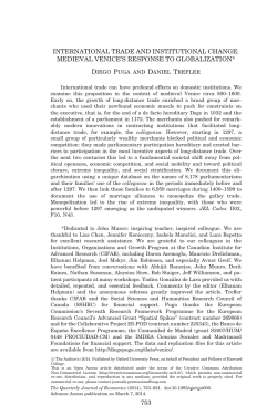 INTERNATIONAL TRADE AND INSTITUTIONAL