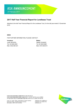2017 Half Year Financial Report for Lendlease Trust