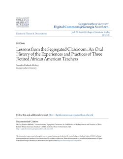 An Oral History of the Experiences and Practices of Three Retired