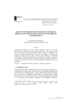 adaptation problems of the post industrial heritage on the example