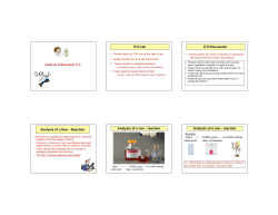 Reaction Analysis of a non - reaction Analysis of a non