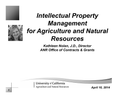 Intellectual Property Management for Agriculture and Natural