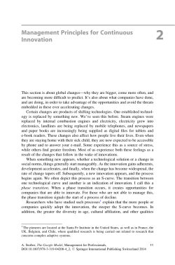 Management Principles for Continuous Innovation