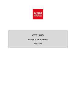 RoSPA Policy Paper: Cycling: Amended May 2015