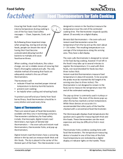 Food Thermometers for Safe Cooking